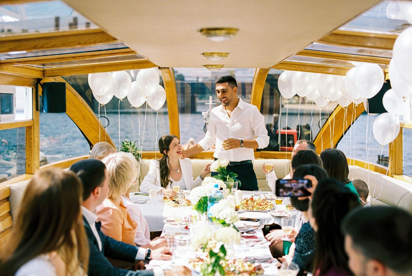 Boat Wedding Reception with Dining